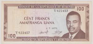 Burundi, 100 Francs, 1.7.1973, V 622457, ... 