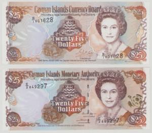 Cayman Islands, 25 $, 1996, B/1 601628, P19, ... 