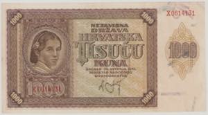 Croatia, 1000 Kuna, 26.5.1941, X0614131, ... 