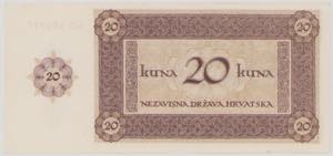 Croatia, 20 Kuna, 15.1.1944, AO ... 