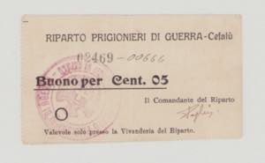 Italy, POW, WWI., Cefalú, 5 Centesimi,  ... 