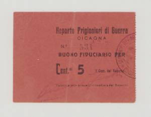 Italy, POW, WWI., Cicagna, 5 Centesimi,     ... 