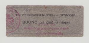 Italy, POW, WWI., Cittaducale, 5 Centesimi, ... 