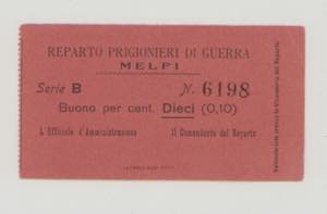 Italy, POW, WWI., Melfi, 10 Centesimi,  ... 