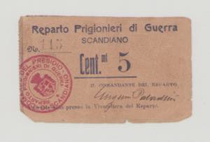 Italy, POW, WWI., Scandiano, 5 ... 