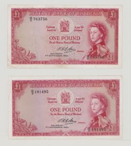 Rhodesia, 1 Pound, 4.9.1964, G/2 763756, 1 ... 