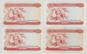 Singapore 10 Dollars, ND, A/4 ... 