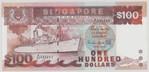 Singapore 100 Dollars, no date, A/37 332211, ... 