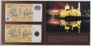 Singapore/Brunei 20 Dollars, ND, ... 