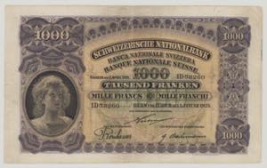 Switzerland 1000 Franken, 1.1.1923, Sign.8, ... 
