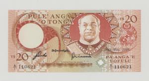 Tonga, 20 Paanga, 20.5.1988, A/1 110621, ... 