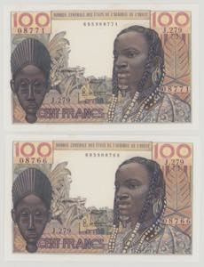 West African States 100 Francs, ... 