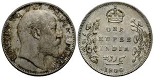 British IndiaEdward VII. 1901-1910 One Rupee ... 