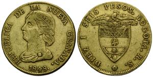 Republik Nueva Granada, 1837-1859 16 Pesos ... 