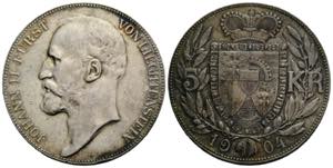 Johann II. 1858-1929 5 Kronen 1904 36.0 mm. ... 