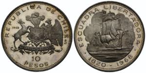 Republik / Republic 10 Pesos 1968 45.0 mm. ... 