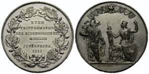 Bern / Berne Zinnmedaille / Tin medal 1853 ... 
