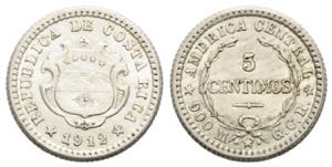 5 centimos 1912 Costa Rica. 15 mm. Silber / ... 