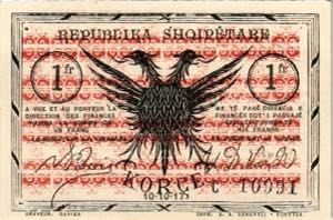 Banknoten  1 Franc 1917. 107 × 72 mm. ... 