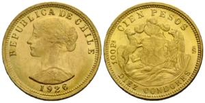 Republik / Republic 100 Pesos 1926. 30.9 mm. ... 