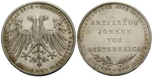 Frankfurt  2 Gulden 1848. 36.0 mm. Free ... 
