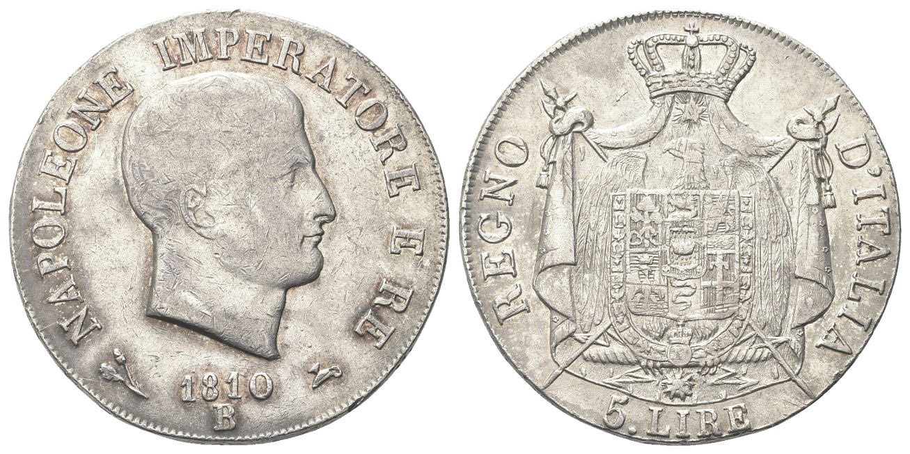 BOLOGNA Napoleone I Re d'Italia, 1805-1814. 5 ... - Numismatica Ranieri  Numismatic Auctions, image size:1307x652