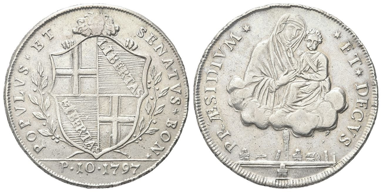 BOLOGNA Governo Popolare, 1796-1797. Scudo da 10 ... - Numismatica Ranieri  Numismatic Auctions, image size:1301x656
