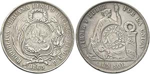 GUATEMALA.  Repubblica.   Peso 1865, ... 