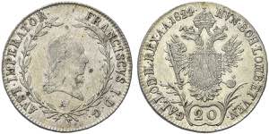 AUSTRIA - Francesco II, 1792-1806. 20 ... 
