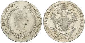 AUSTRIA - Francesco II, 1792-1806. 20 ... 