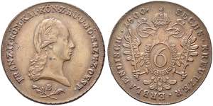 AUSTRIA - Francesco II, 1792-1806. 6 Kreuzer ... 