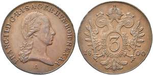 AUSTRIA - Francesco II, 1792-1806. 3 Kreuzer ... 