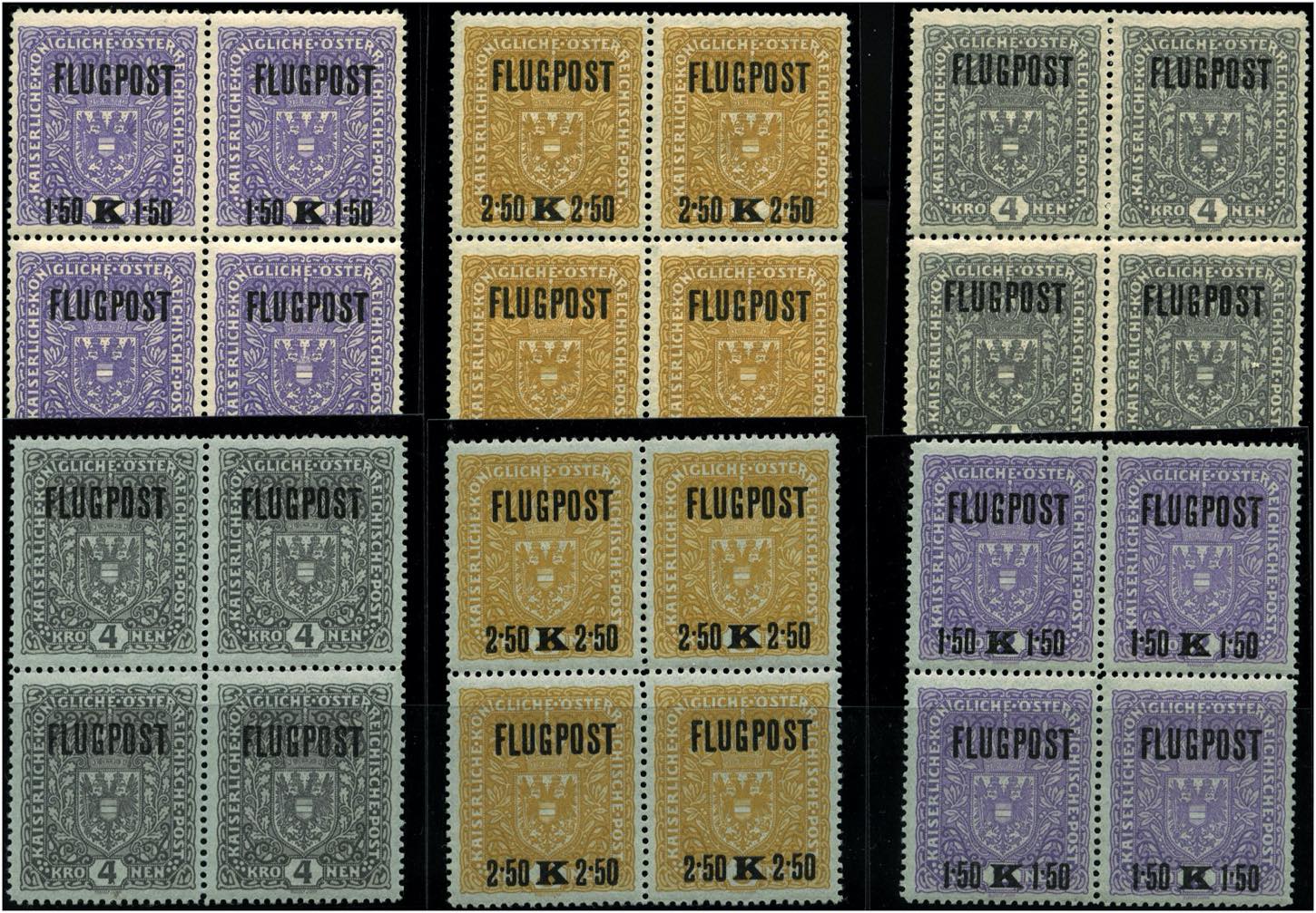 AUSGABEN 18991918 **, 1918 Flugpostausgabe auf HD Rauch