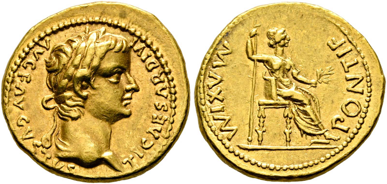 Tiberius (14-37) - Aureus (7,74 g), Lugdunum ... - HD Rauch Numismatic ...