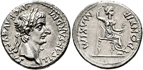 (D)   Tiberius (14-37).  Denarius ... 