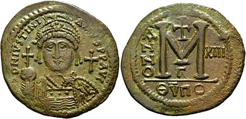 Iustinianus I. (527-565) - Follis ... 