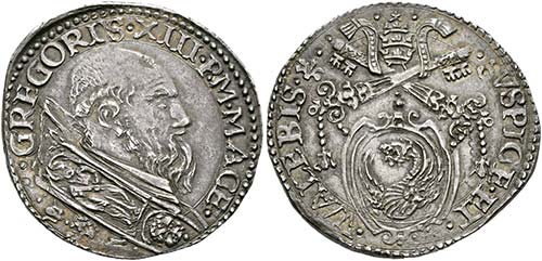 Gregor XIII. 1572-1585 - Testone ... 