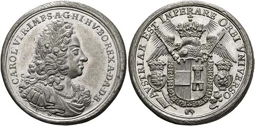 Karl VI. 1711-1740 - Zinn-Medaille ... 