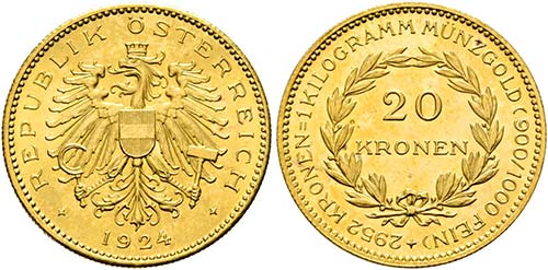 1. Republik 1918-1938 - 20 Kronen ... 