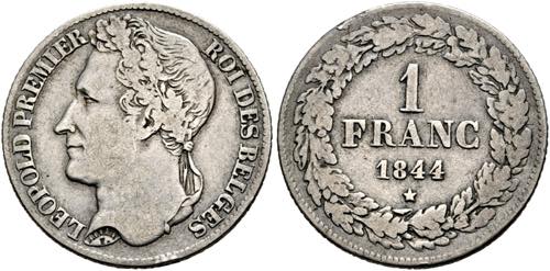 Leopold I. 1831-1865 - Franc 1844 ... 