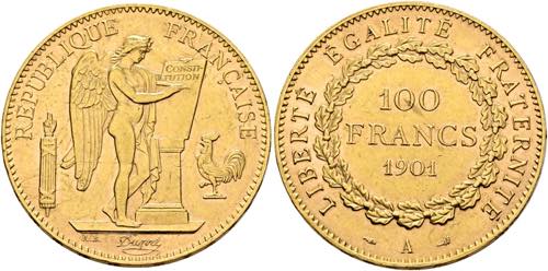 FRANKREICH - 100 Francs 1901 A ... 