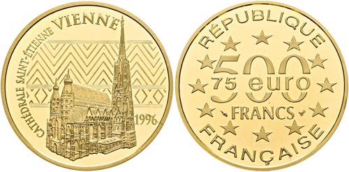 FRANKREICH - 500 Francs/75 Euro ... 