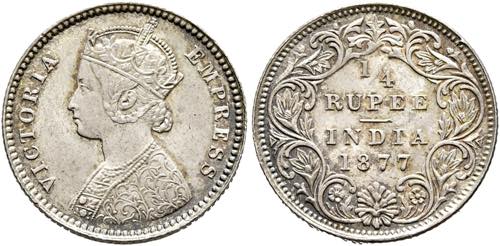 Victoria 1837-1901 - 1/4 Rupie ... 