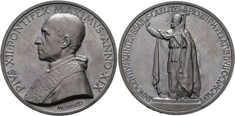 Pius XII. 1939-1958 - AE-Medaille ... 