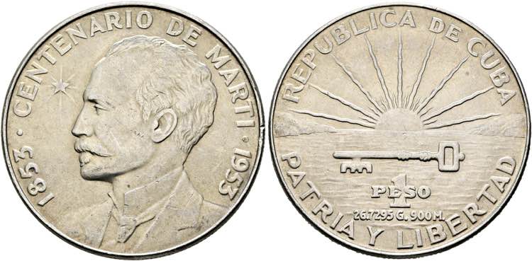 KUBA - Peso 1953 kl. Kratzer KM 29 ... 
