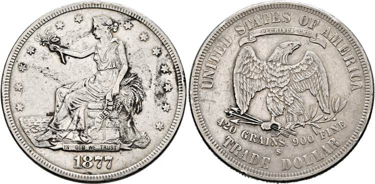 U S A - Trade Dollar 1877 S San ... 