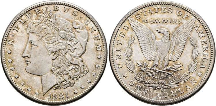 U S A - Morgan Dollar 1881 S San ... 