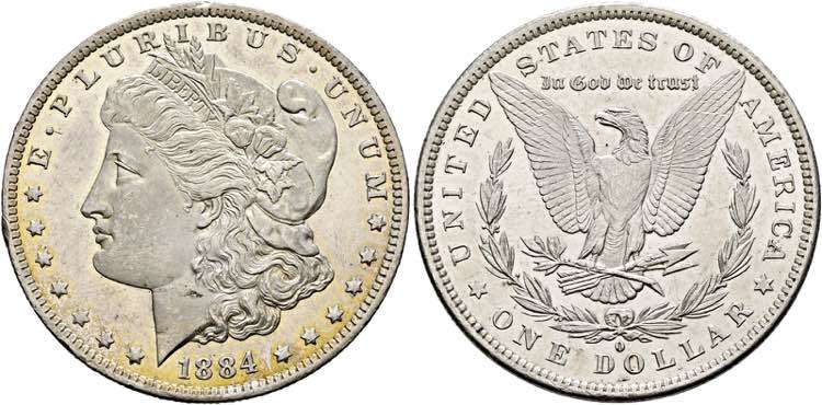 U S A - Morgan Dollar 1884 O New ... 