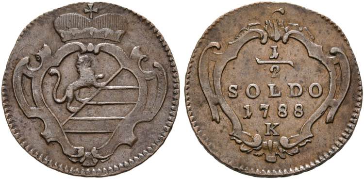 Josef II. 1765-1790 - 1/2 Soldo ... 