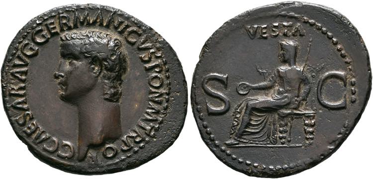 Caligula (37-41) - As (9,65 g), ... 